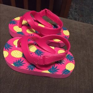 Old Navy pineapple flip flops